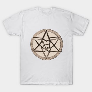 Pentagram Beige Shadow Silhouette Anime Style Collection No. 270 T-Shirt